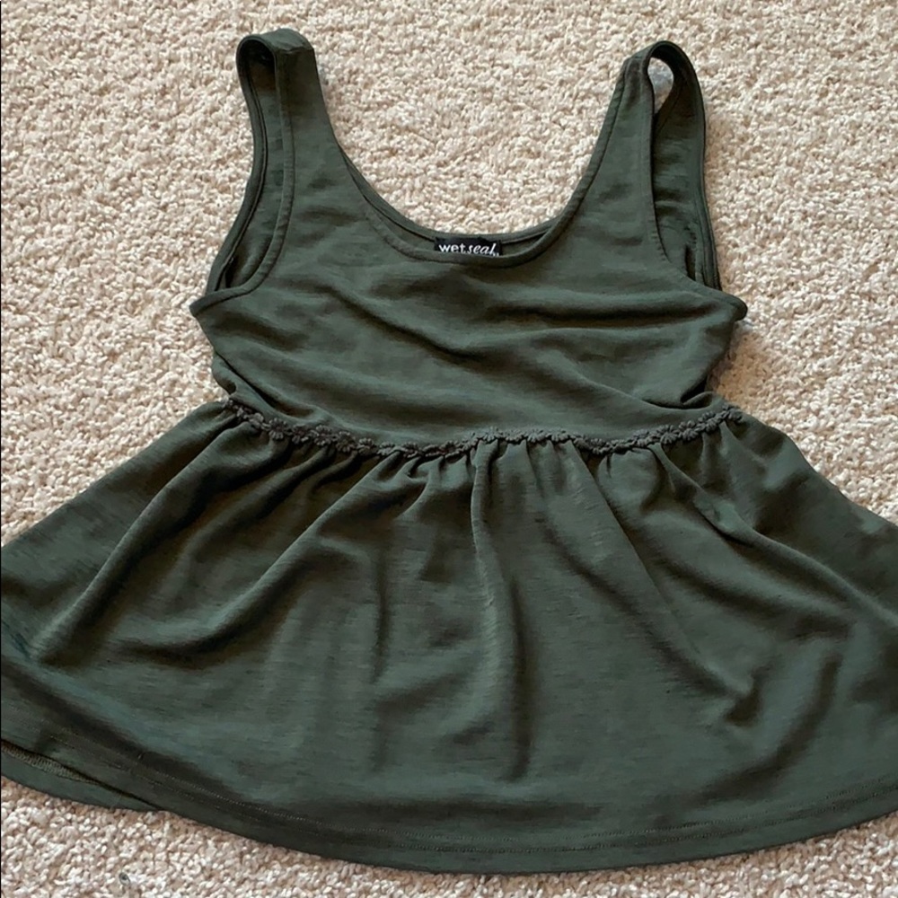 dark green super cute wet seal tank!